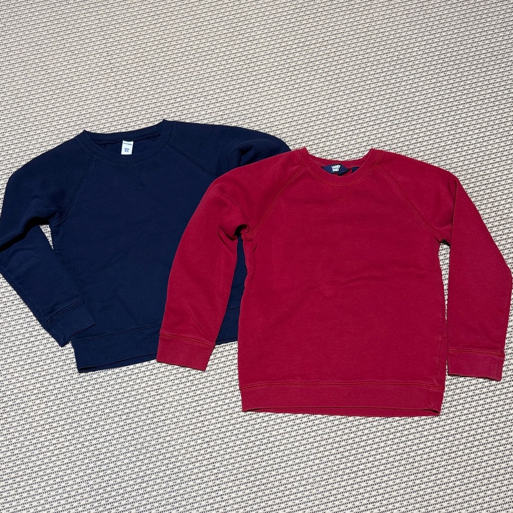 Size 6/7 Kids Crewneck Sweatshirt Set - Navy Blue & Red